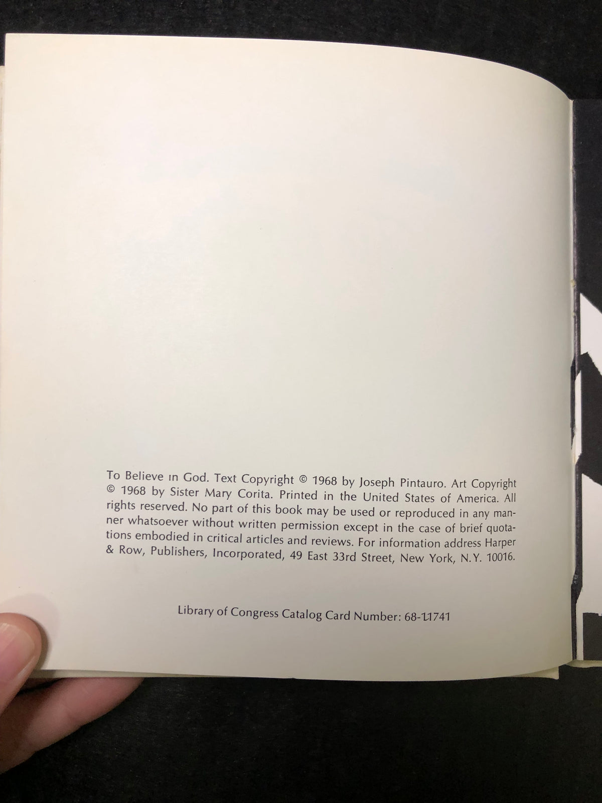 To Believe in God - Joseph Pintauro - Signed - 1968