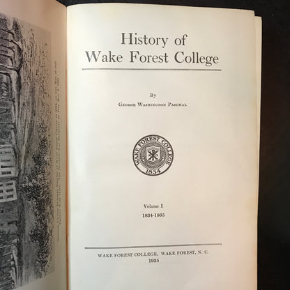 History of Wake Forest College - George Washington Paschal - Three Volume Set - 1935-1943