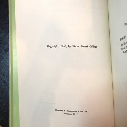 History of Wake Forest College - George Washington Paschal - Three Volume Set - 1935-1943