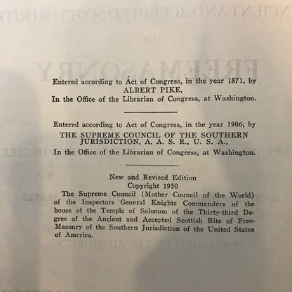 Morals and Dogma - Albert Pike - 1958