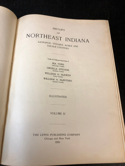 History of Northeast Indiana - Ira Ford - 2 Volume Set - 1920