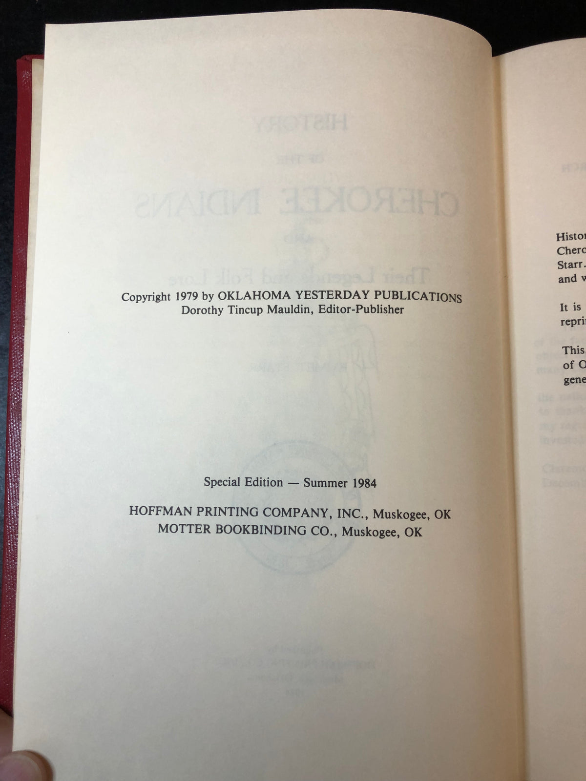 History of the Cherokee Indians - Emmet Starr - 1984