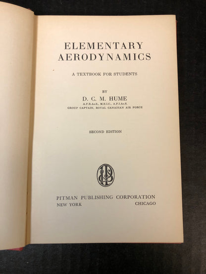 Elementary Aerodynamics - D.C.M. Hume - 1941