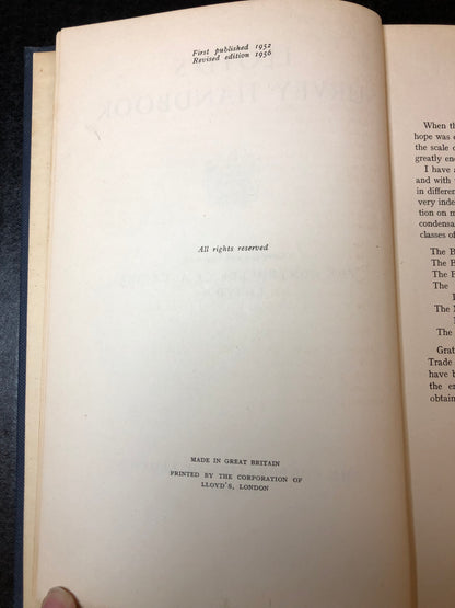 Lloyd's Survey Handbook - The Controller of Agencies Lloyd's - 1956