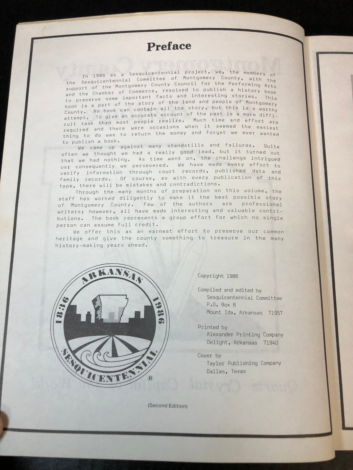 Montgomery County: Our Heritage - Sesquicentennial Committee - 1986