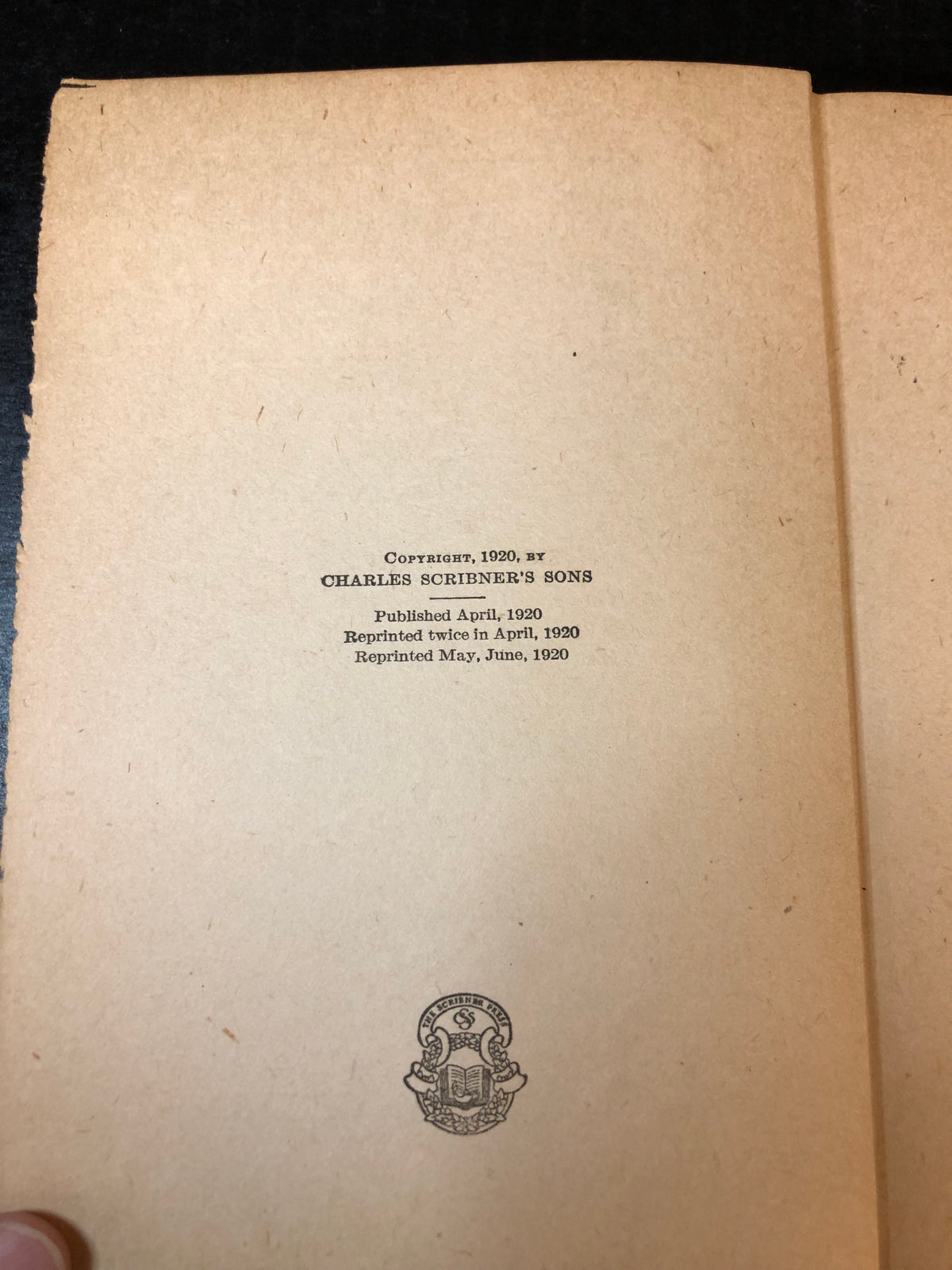 This Side of Paradise - F. Scott Fitzgerald - 5th Print - 1920