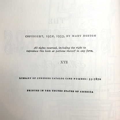 The Borrowers - Mary Norton - U.S. Edition - Early Print - 1953