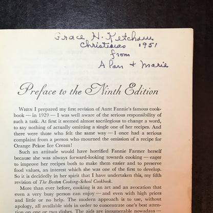 The Boston Cooking-School Book - Fannie Merritt Farmer - 1951