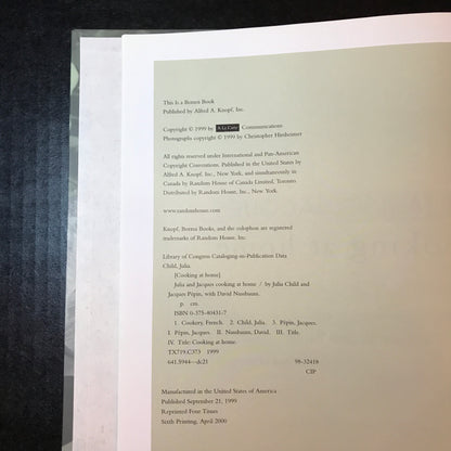 Cooking at Home - Julia Child and Jacques Pepin - 6th Print - Signed 2x - 2000