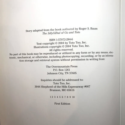 Toto of Oz and the Surprise Party - Roger S. Baum - Signed - 2004