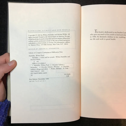 Mankiller: A Chief and Her People - Wilma Mankiller and Michael Wallis - Signed - 1st Edition - 1993
