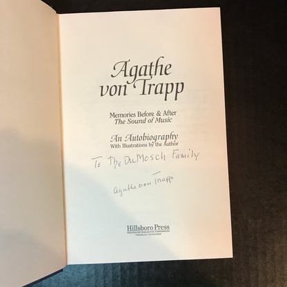 Agathe von Trapp: Memories Before & After The Sound of Music - Agathe von Trapp - Signed - 2003