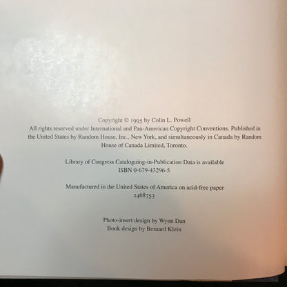 My American Journey - Colin Powell and Joseph E. Pearson - Signed - 1995