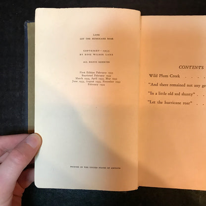 Let The Hurricane Roar - Rose Wilder Lane - Ex-Library - 1934