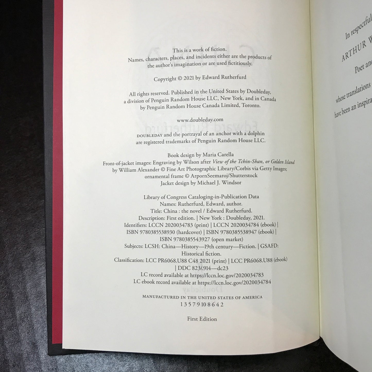 China - Edward Rutherfurd - Signed - 1st Edition - 2021