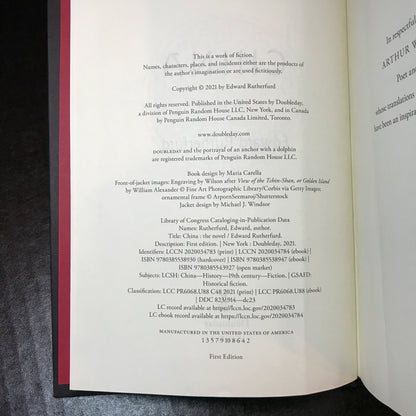 China - Edward Rutherfurd - Signed - 1st Edition - 2021