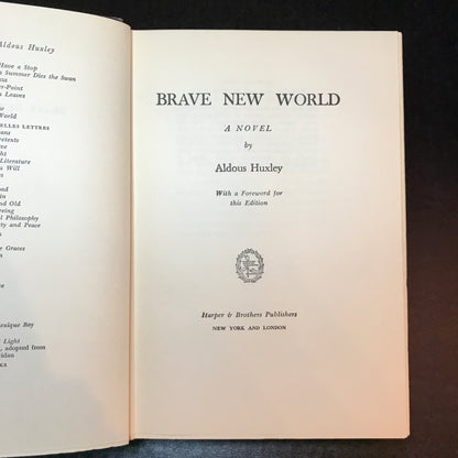 Brave New World - Aldous Huxley - Very Scarce - 1946