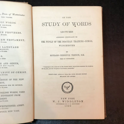 Trench on the Study of Words - Richard Chenevix Trench - 1860