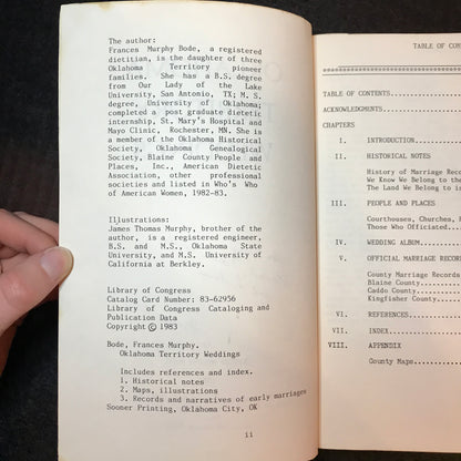 Oklahoma Territory Weddings - Frances Murphy Bode - Signed - 1983