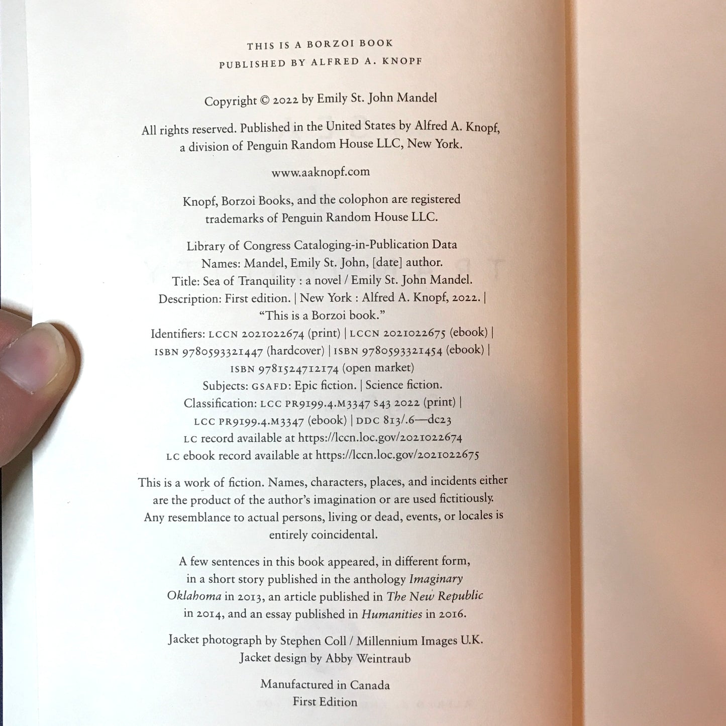 Sea of Tranquility - Emily St. John Mandel - Signed - 1st Edition - 2022