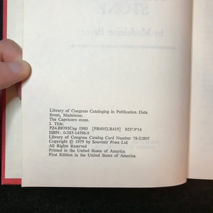 The Capricorn Stone - Madeleine Brent - 1st Edition - 1979