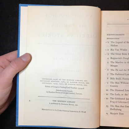 An Anthology of Famous American Stories - Edited by Angus Burrell and Bennett Cerf - Modern Library - 1963
