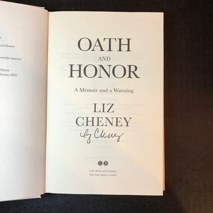 Oath and Honor - Liz Cheney - Signed - 1st Edition - 2023