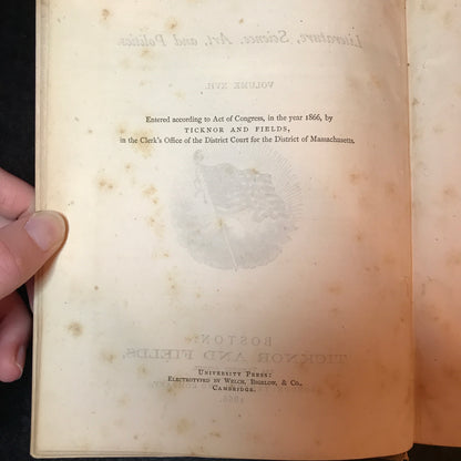 The Atlantic Monthly - Published by Ticknor and Fields - Volume 17 - 1866