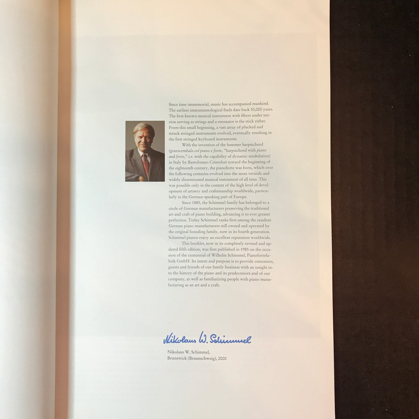 Piano Manufacturing: An Art and A Craft - Nikolaus W. Schimmel - Signed - 2000