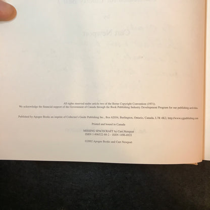 Lost Spacecraft: The Search for Liberty Bell 7 - Curt Newport - Signed - 2002