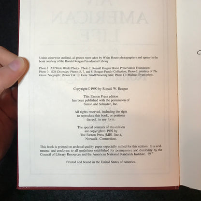 An American Life - Ronald Reagan - Easton Press - 1992