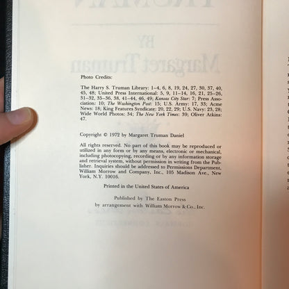 Harry S. Truman - Margaret Truman - Easton Press - 1972