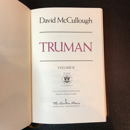 Truman - David McCullough - Volume 2 - Easton Press - 1994