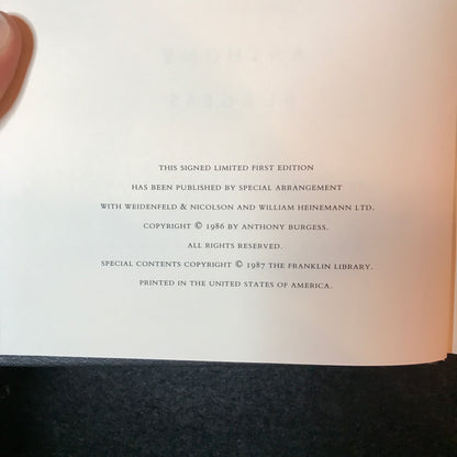 Little Wilson & Big God - Anthony Burgess - Signed - 1st Edition - Franklin Library - 1987