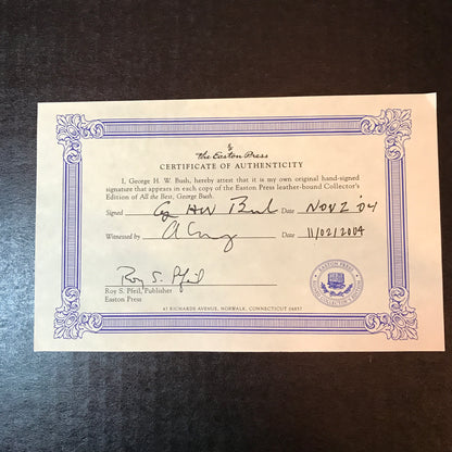 All The Best, George Bush - George H. W. Bush - Easton Press - Signed - 2004
