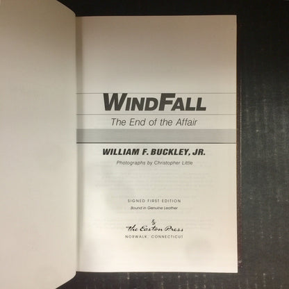 Windfall - William F. Buckley Jr. - Signed by Author - First Edition - Easton Press - 1992