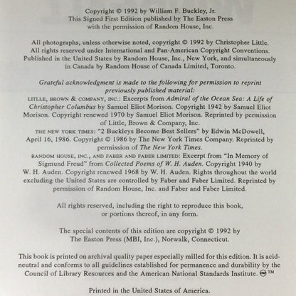 Windfall - William F. Buckley Jr. - Signed by Author - First Edition - Easton Press - 1992