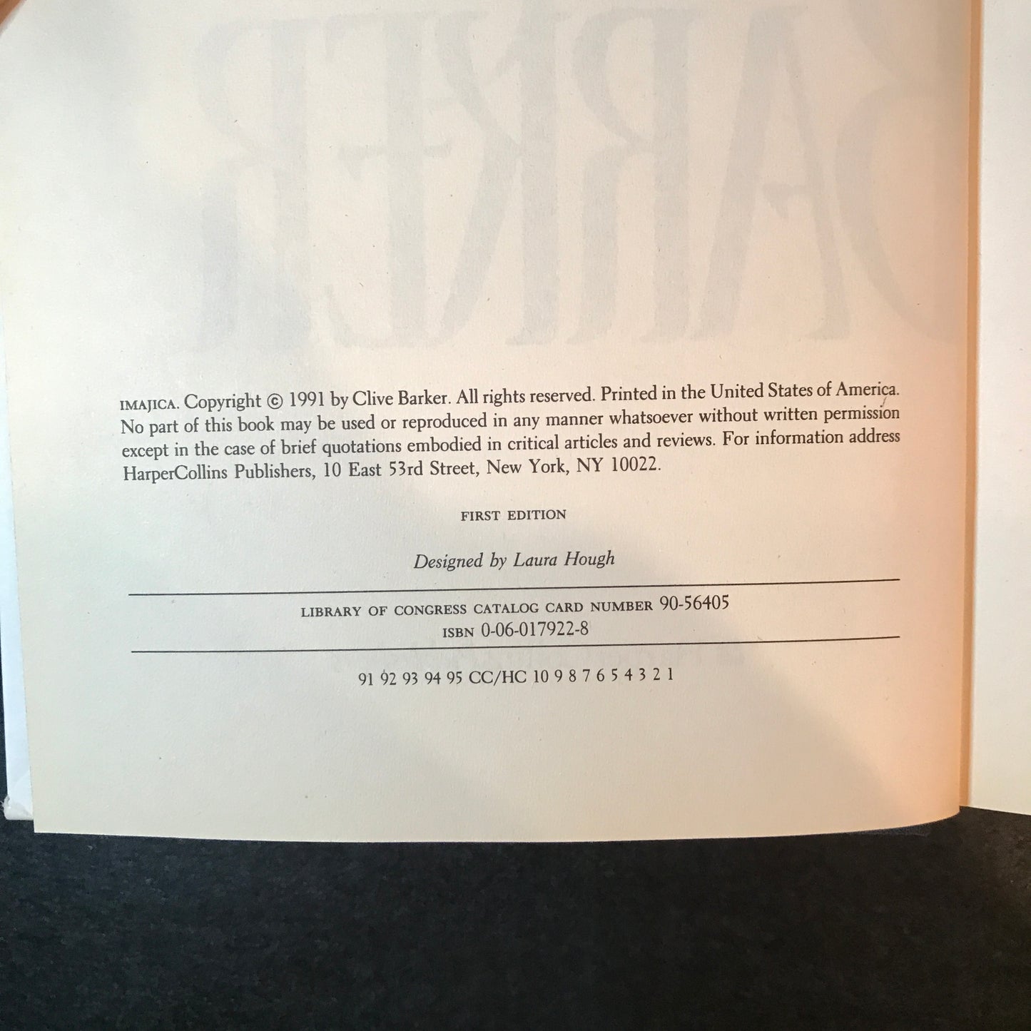 Imajica - Clive Barker - 1st Edition - 1991