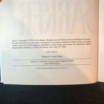 Imajica - Clive Barker - 1st Edition - 1991