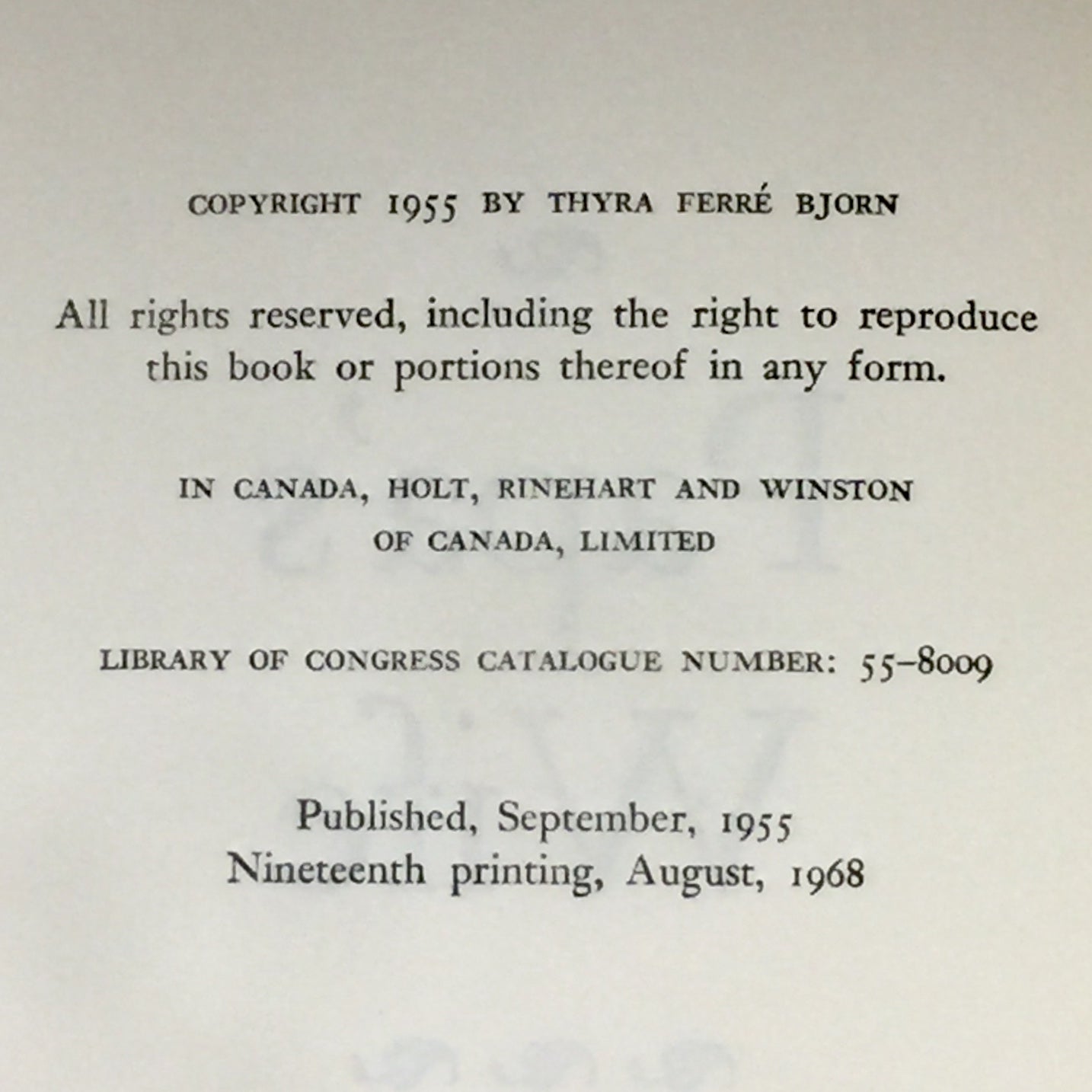 Papa's Wife - Thyra Ferre Bjorn - Signed by Author - Nineteenth Printing - 1968