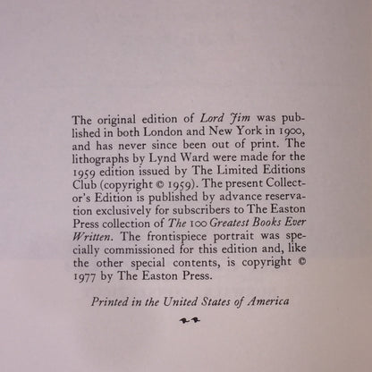 Lord Jim - Joseph Conrad - Easton Press - 1977