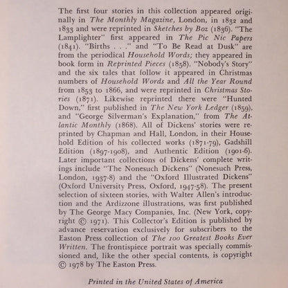 The Short Stories - Charles Dickens - Easton Press - 1978