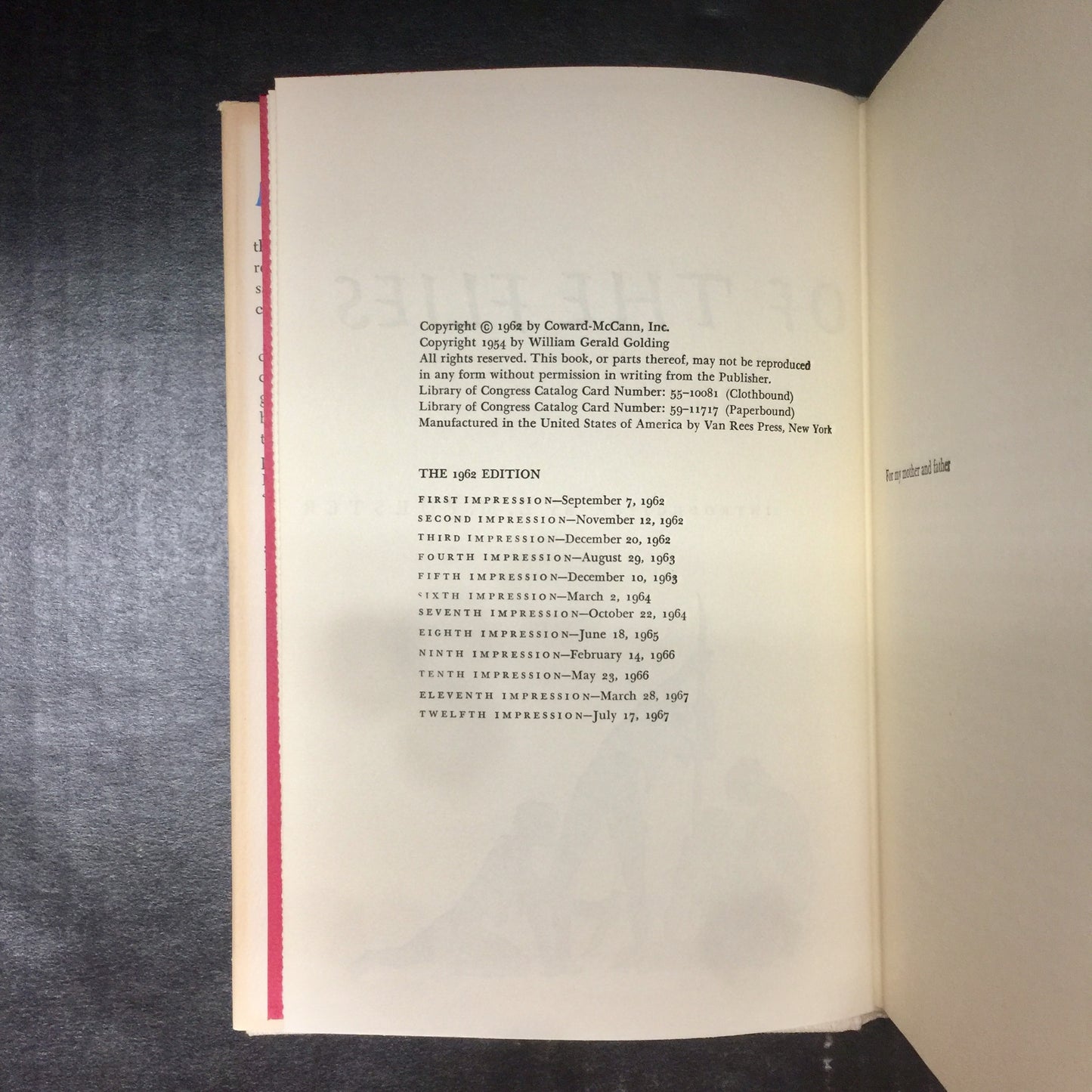 Lord of the Flies - William Golding - Twelfth Print - 1967