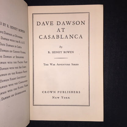 Dave Dawson at Casablanca - R. Sidney Bowen - 1944