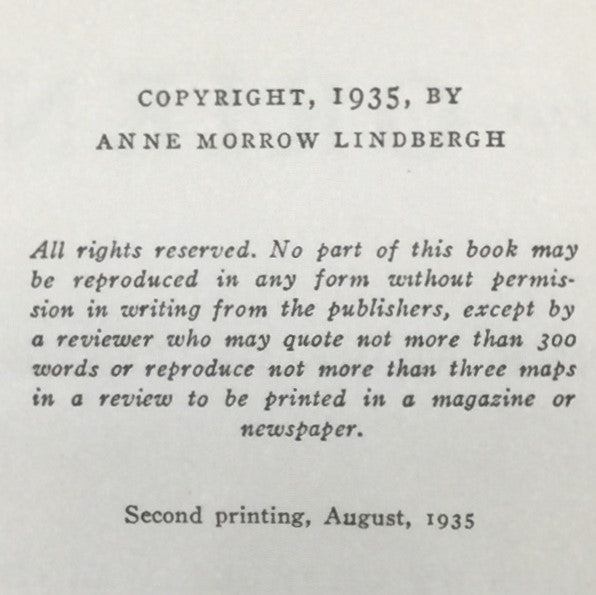 North to the Orient - Anne Morrow Lindbergh - Second Printing - 1935