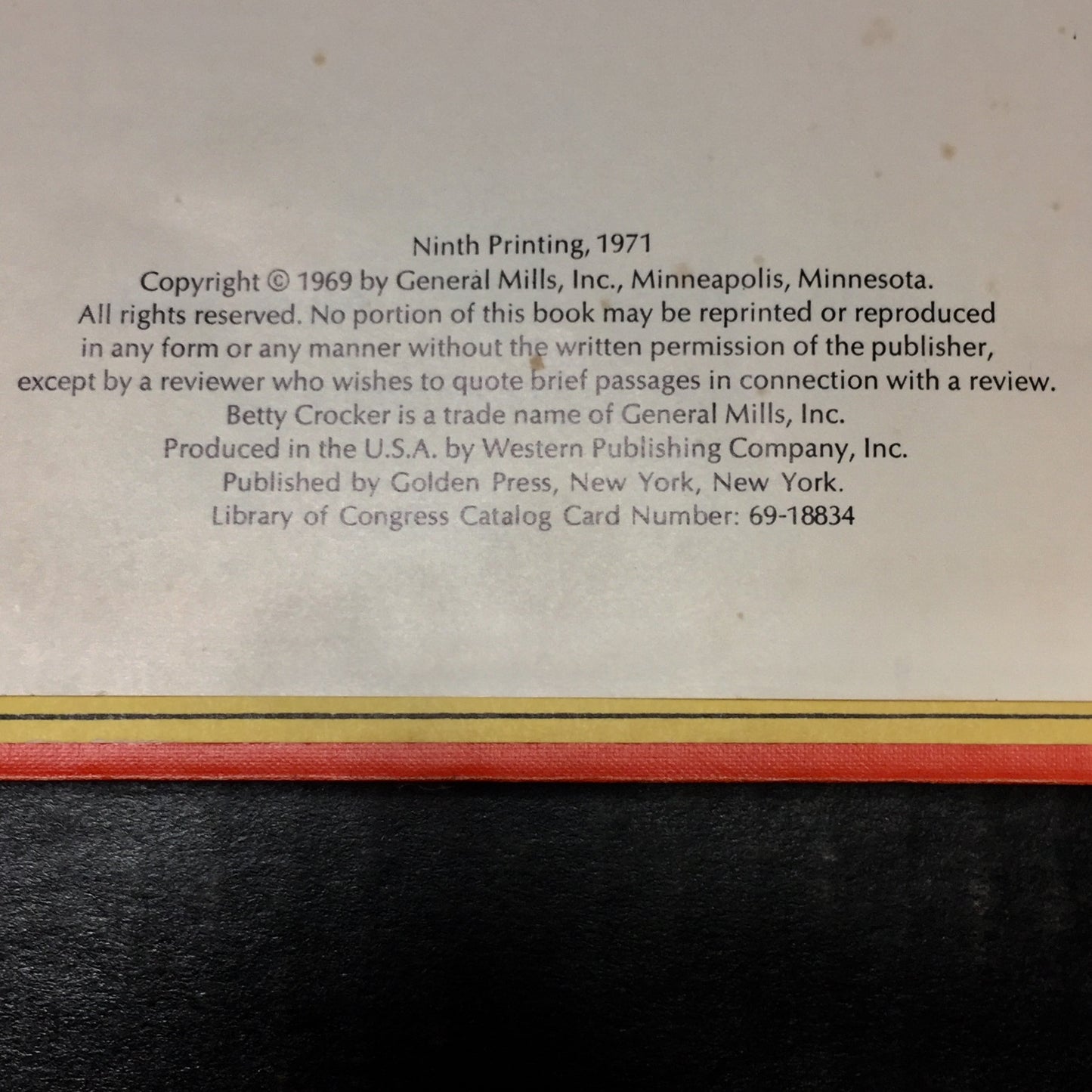 Betty Crocker's Cookbook - Betty Crocker - Ninth Print - 1971
