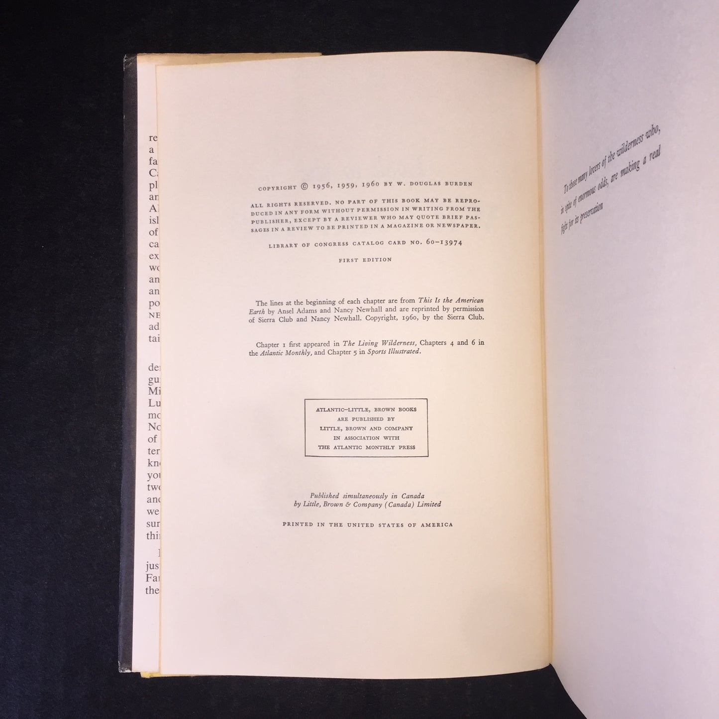 Look to the Wilderness - W. Douglas Burden - 1st American Edition - 1966