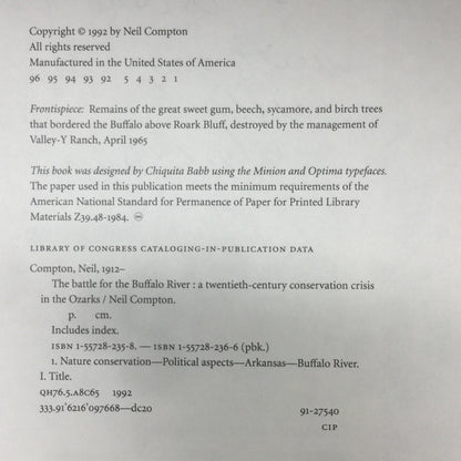 The Battle For The Buffalo River - Neil Compton - Signed by Author - 1992