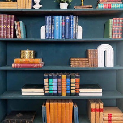 Vintage Decorative Hardcover Books by the Foot: Blue & Black, 10 Book Bundle