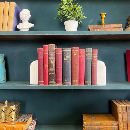 Books by the Foot | Mixed Vintage Historical Ornate Decorative Bundle | Collection of Hardcover Books | Display Prop & Staging | Home Decor